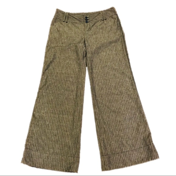 Free People Pants - Free People Gray with White Pin Striped Pants